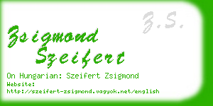 zsigmond szeifert business card